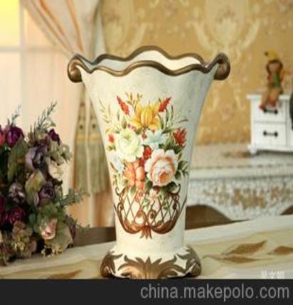 厂家直销 陶瓷工艺品 创意礼品 欧式手绘花瓶62906 陶瓷工艺品